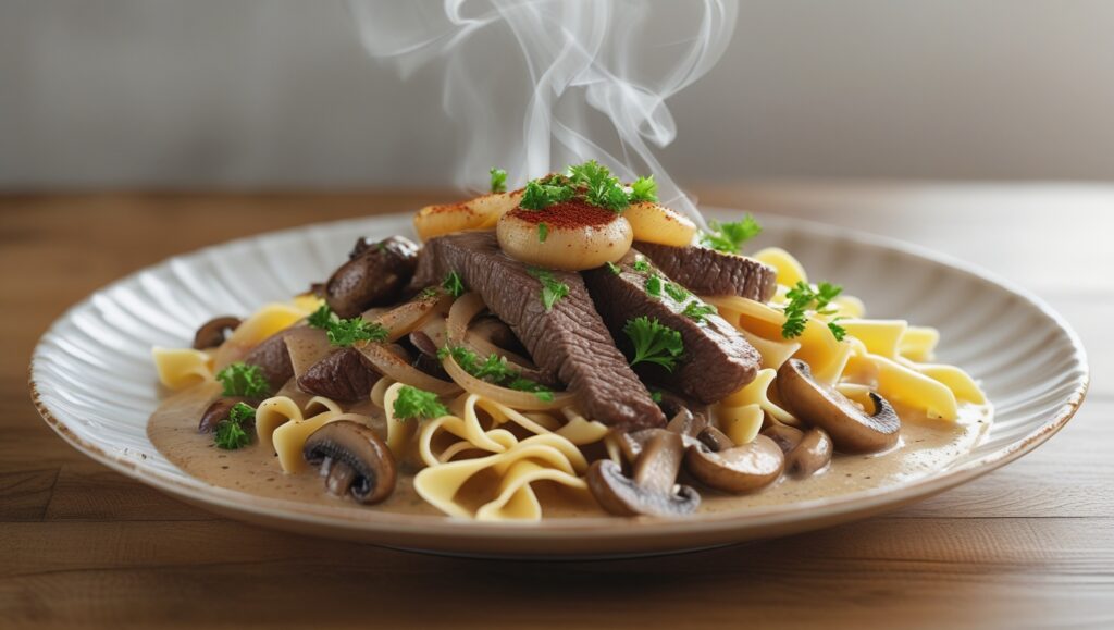 beef stroganoff noodles