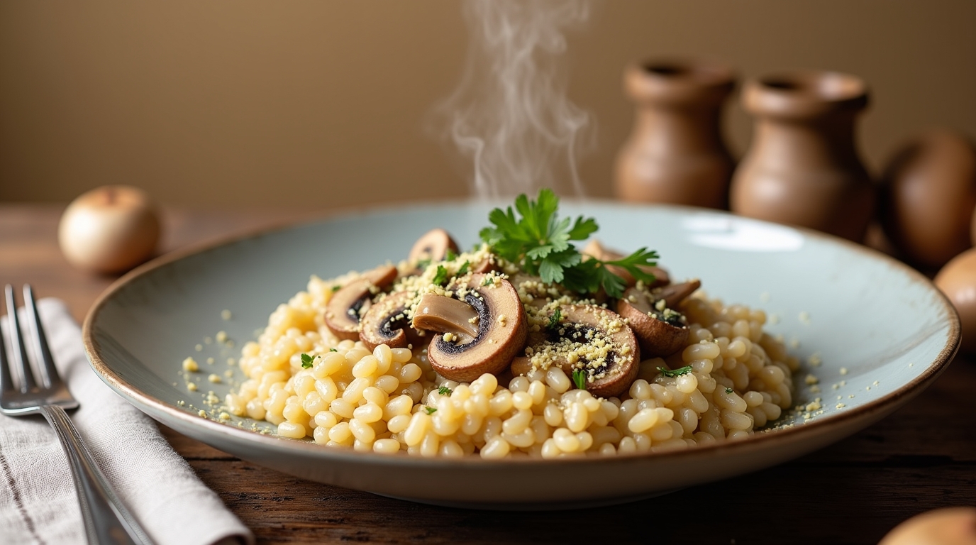 vegan mushroom risotto