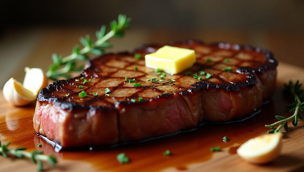 garlic butter ribeye steak